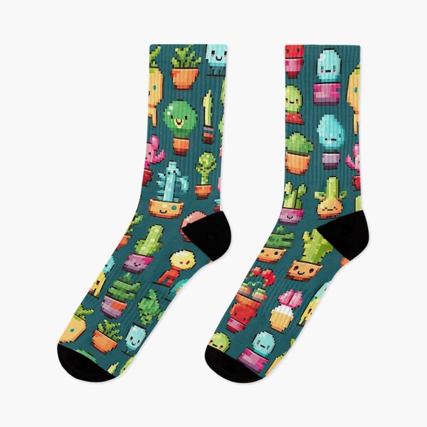 Item preview, Cute Cacti Pixel Style - Kawaii Cute Succulent Cactus Pattern designed and sold by AeonAcademy.