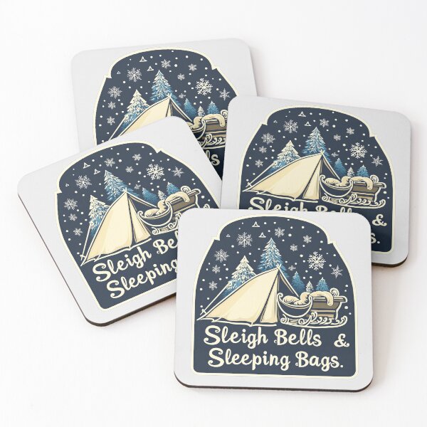Item preview, Sleigh Bells & Sleeping Bags – Christmas Sleigh and Tent with Snowflakes designed and sold by ArtisanSamurai.