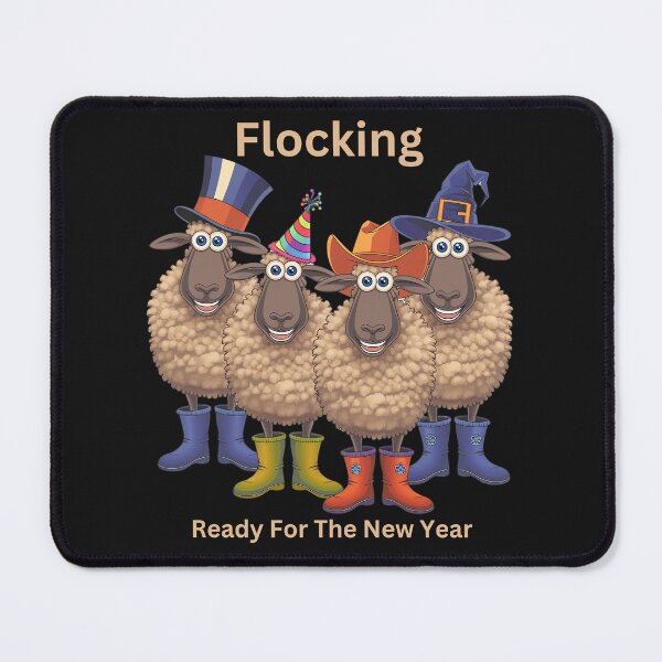Item preview, Funny Sheep, Flocking Ready for New Year, Humorous Animal designed and sold by MTJ-Mushrooms.