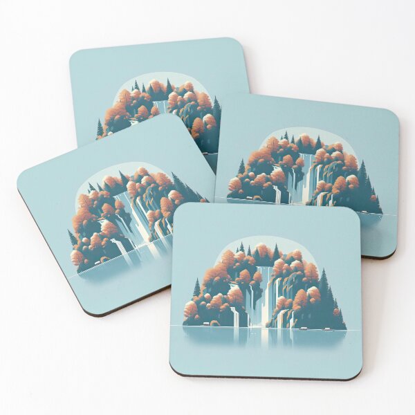 Item preview, Plitvice Lakes Minimalism Art Style designed and sold by artofuniverse.