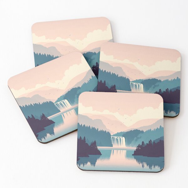 Item preview, Plitvice Lakes Minimalism Art Style designed and sold by artofuniverse.