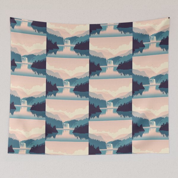 Item preview, Plitvice Lakes Minimalism Art Style designed and sold by artofuniverse.