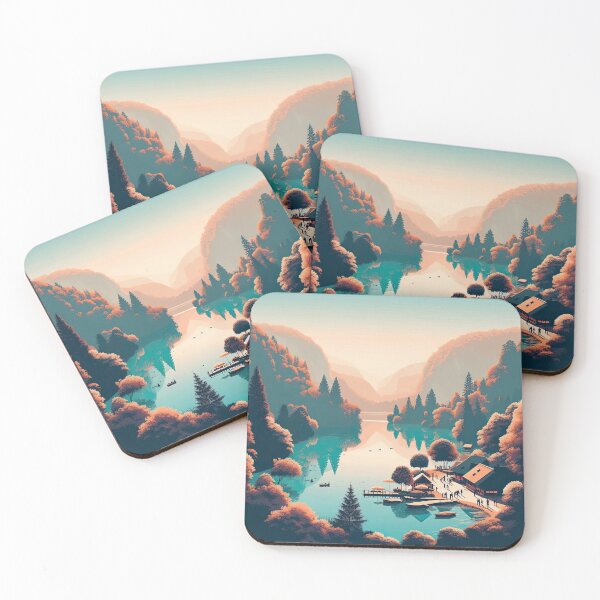Item preview, Plitvice Lakes Minimalism Art Style designed and sold by artofuniverse.