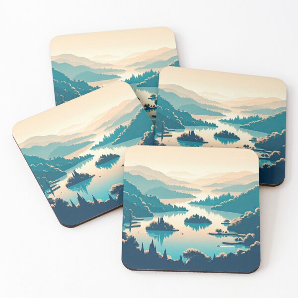 Item preview, Plitvice Lakes Minimalism Art Style designed and sold by artofuniverse.