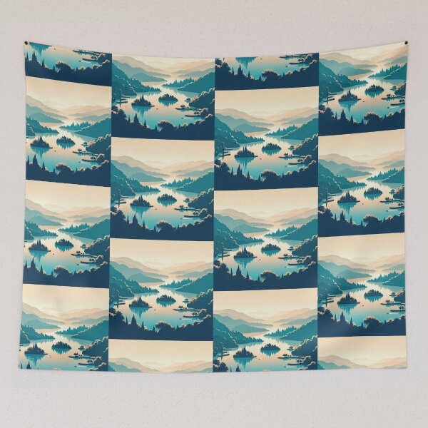 Item preview, Plitvice Lakes Minimalism Art Style designed and sold by artofuniverse.