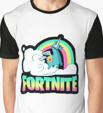 Fortnite Battle Royale Unicorn Rainbow Graphic T-Shirt
