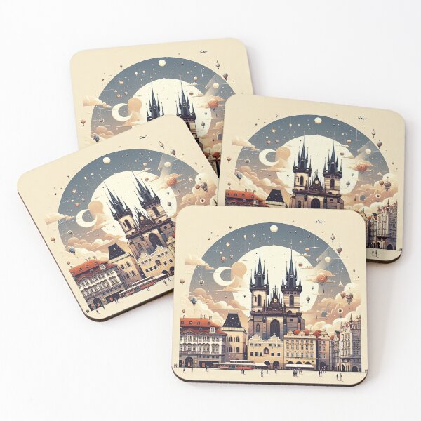 Item preview, Prague Old Town Square Minimalism Art Style designed and sold by artofuniverse.