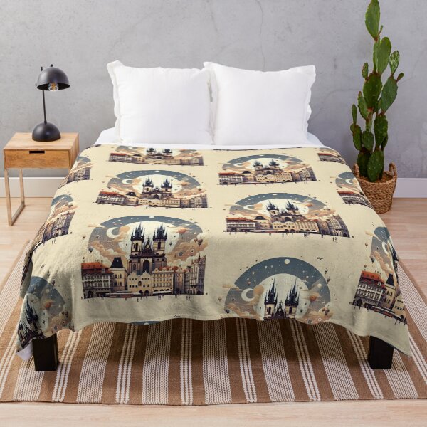 Item preview, Prague Old Town Square Minimalism Art Style designed and sold by artofuniverse.