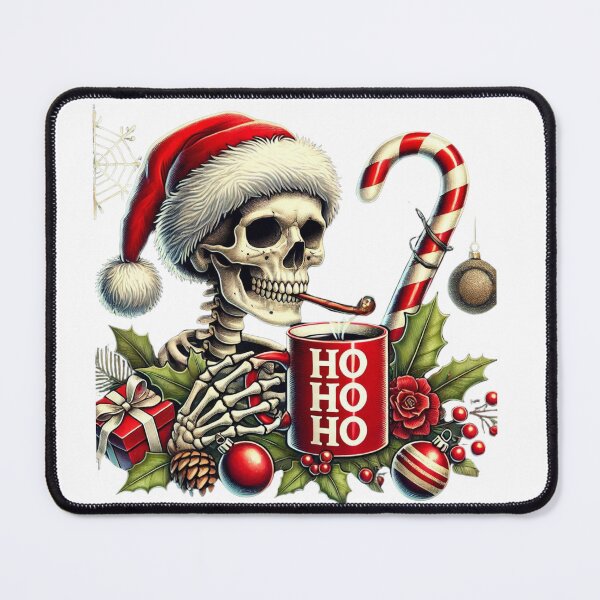 Item preview, Unique Festive Skeleton Christmas Art - Trendy Holiday Decor for Redbubble designed and sold by MiszungART.