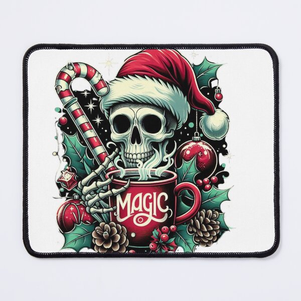 Item preview, Unique Festive Skeleton Christmas Art - Trendy Holiday Decor for Redbubble designed and sold by MiszungART.