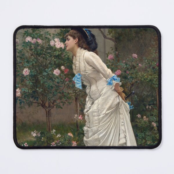 Item preview, Woman And Roses (1879) Auguste Toulmouche designed and sold by RetroVoyages.