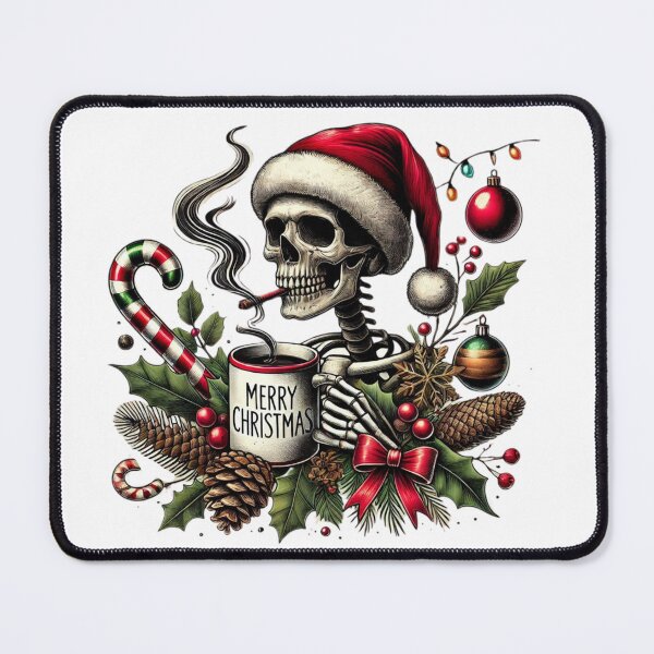 Item preview, Unique Festive Skeleton Christmas Art - Trendy Holiday Decor for Redbubble designed and sold by MiszungART.
