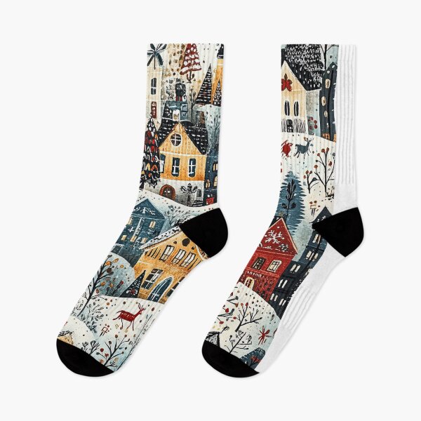 Item preview, Peaceful Snow-Capped Villages with Festive Details designed and sold by Piotrek0001.