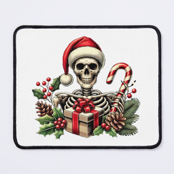 Item preview, Unique Festive Skeleton Christmas Art - Trendy Holiday Decor for Redbubble designed and sold by MiszungART.
