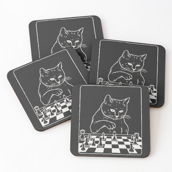 Item preview, Cat Playing Chess Player designed and sold by wowwowmeow.