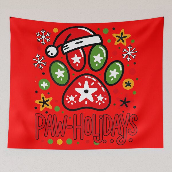 Item preview, Cheerful Paw-Holidays: Festive Dog Paw Celebration designed and sold by CoolVisionStd.