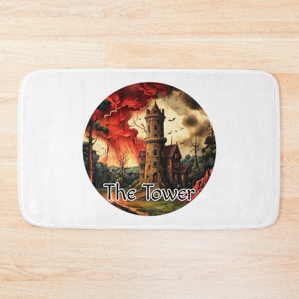Item preview, Major Arcana Tarot Cards - Autumn Medieval Tower Struck by Lightning designed and sold by Pixel Waite.
