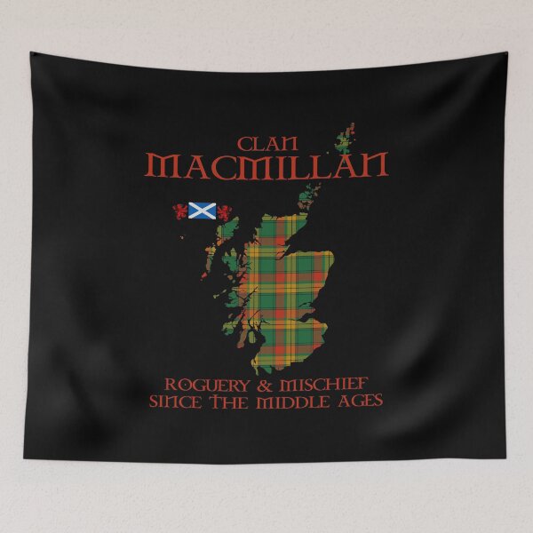 Artikelvorschau, Clan MacMillan Tartan Schottland Karte Andreaskreuz Flagge und Löwe steigenden schottischen entworfen und verkauft von Clan1093.