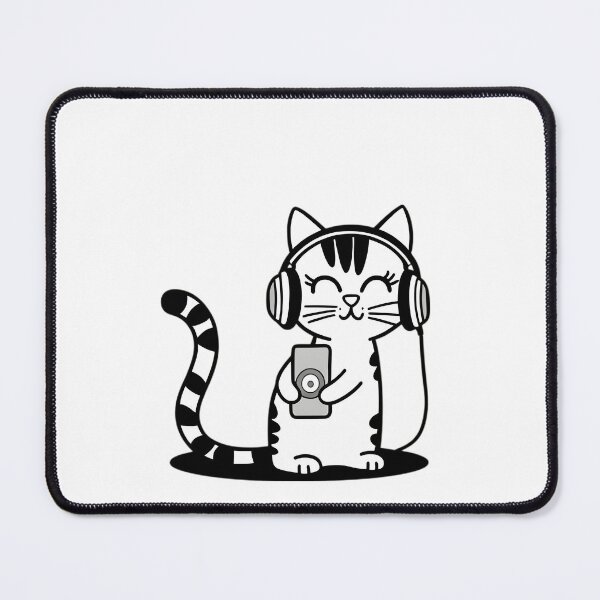 Item preview, Cute Headphones Kitten - Cat Listening to Music designed and sold by BearsAndSkulls.