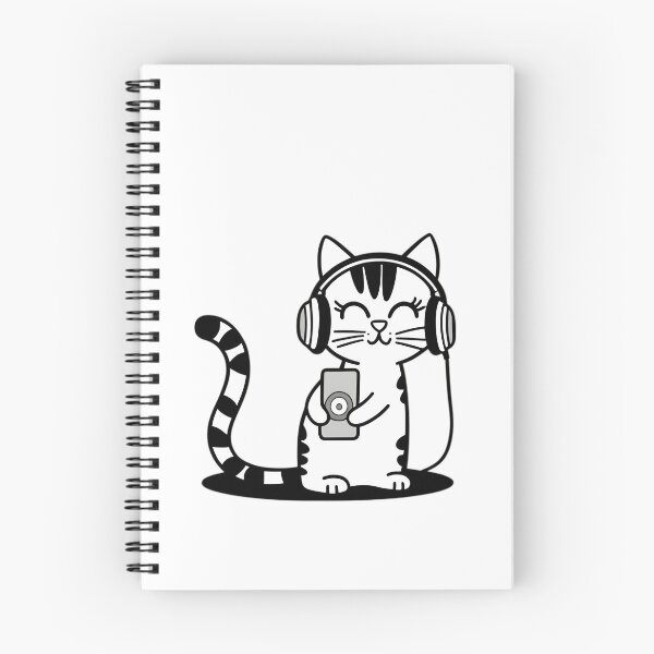Item preview, Cute Headphones Kitten - Cat Listening to Music designed and sold by BearsAndSkulls.