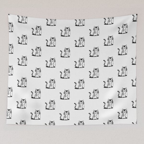 Item preview, Cute Headphones Kitten - Cat Listening to Music designed and sold by BearsAndSkulls.