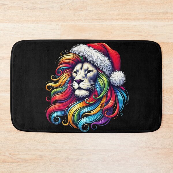 Item preview, Lion Santa Hat Ugly Christmas Sweater Lion Lovers Holiday designed and sold by SztylishDesigns.