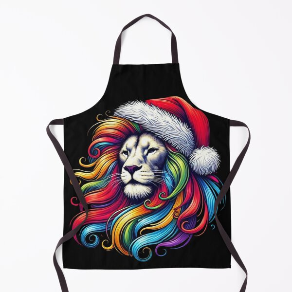 Item preview, Lion Santa Hat Ugly Christmas Sweater Lion Lovers Holiday designed and sold by SztylishDesigns.
