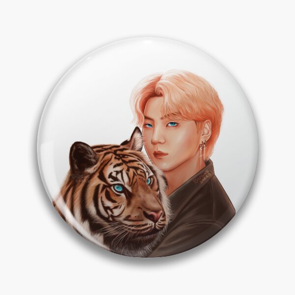 Item preview, BTS SUGA WITH TIGER FANART designed and sold by Springethereal.