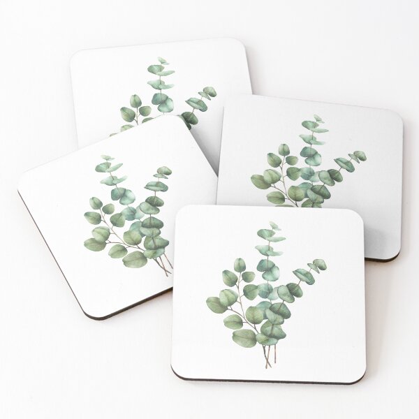 Item preview, Eucalyptus plant Greenery Bouquet Watercolor branch with round leaves hand drawn floral illustration designed and sold by BartolArt.