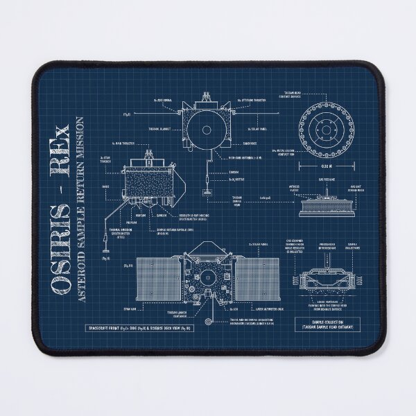 Item preview, OSIRIS-REx. Asteroid Sample Return Mission. Vertical (Navy Blueprint) designed and sold by BGALAXY.