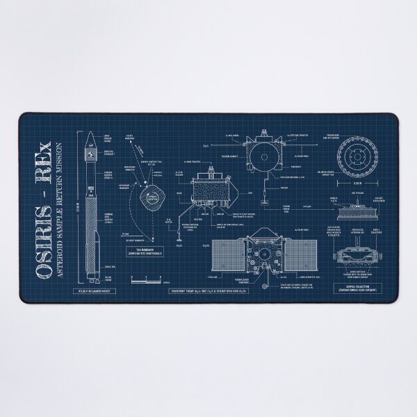 Item preview, OSIRIS-REx. Asteroid Sample Return Mission. Vertical (Navy Blueprint) designed and sold by BGALAXY.