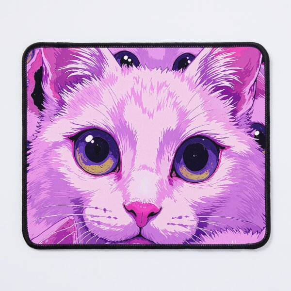 Item preview, Enigmatic feline mosaic in pink and purple designed and sold by ShroomForge.