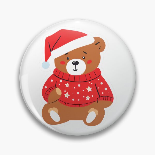 Item preview, Cozy Christmas Bear in santa hat designed and sold by GeoSketchWear.