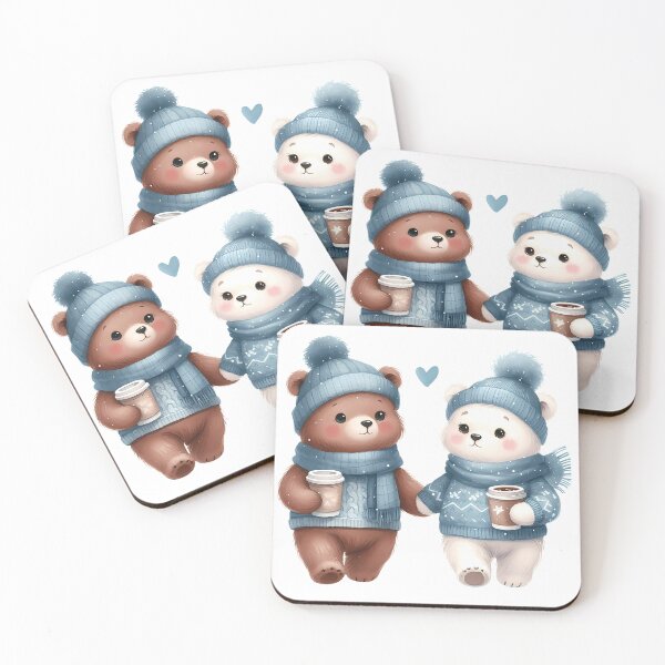 Item preview, A0508 Winter Bear Friends - Adorable Plush Companions for Kids, Gifts, and Seasonal Décor designed and sold by angieart68.