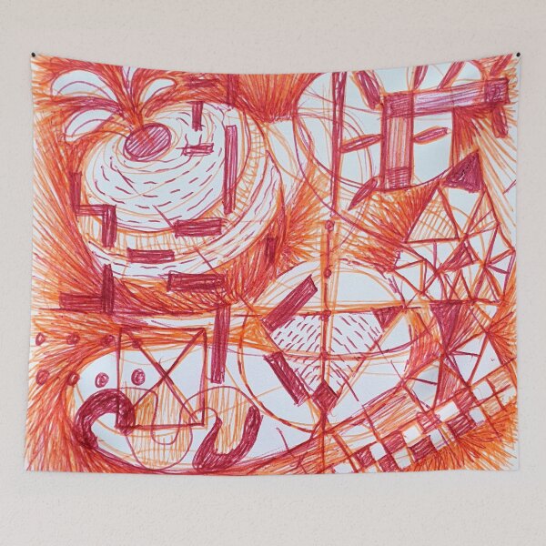 Item preview, apotheosis abstract in orange and red designed and sold by Tereza Pilar  Art.