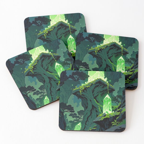 Item preview, Luminescent cavern forest a realm of green crystals designed and sold by MadeByHaresShop.