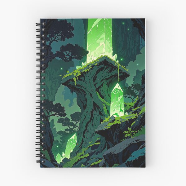Item preview, Luminescent cavern forest a realm of green crystals designed and sold by MadeByHaresShop.