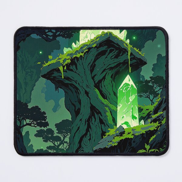 Item preview, Luminescent cavern forest a realm of green crystals designed and sold by MadeByHaresShop.