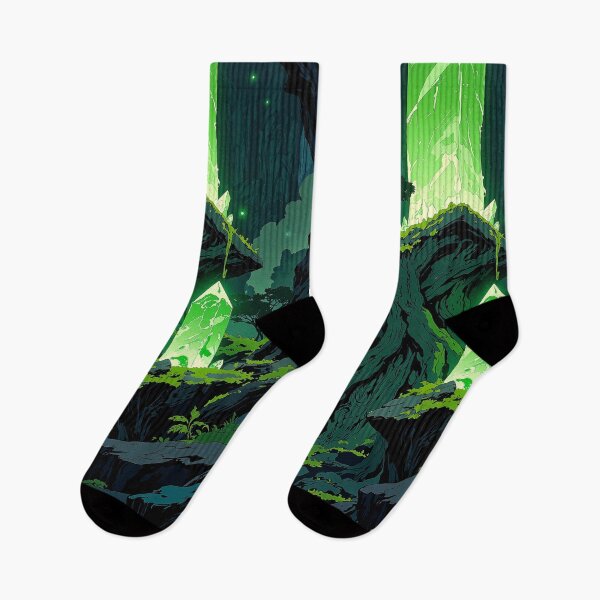 Item preview, Luminescent cavern forest a realm of green crystals designed and sold by MadeByHaresShop.