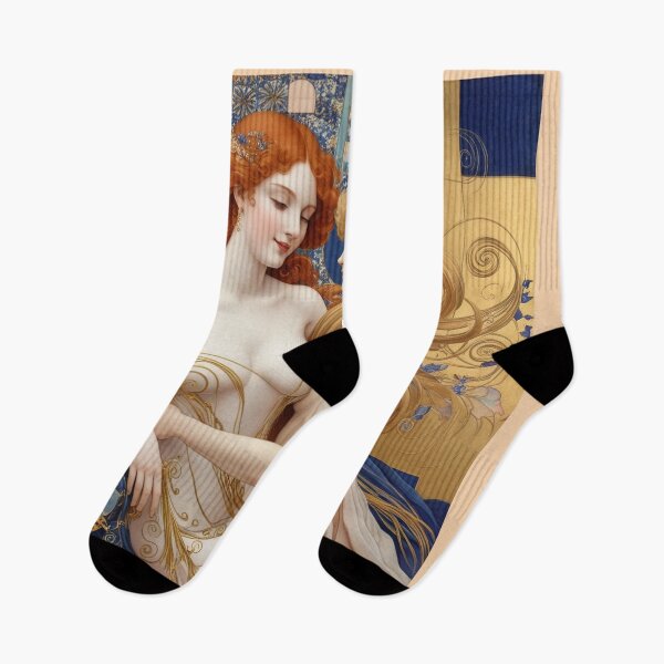 Item preview, Beautiful painting of two  Art Nouveau Renaissance Impressionistic women together after Gustav Klimt designed and sold by Vintage Designs +.