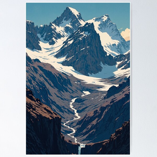 Item preview, Majestic solitude snowcapped peaks unveiled designed and sold by MadeByHaresShop.