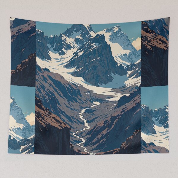 Item preview, Majestic solitude snowcapped peaks unveiled designed and sold by MadeByHaresShop.