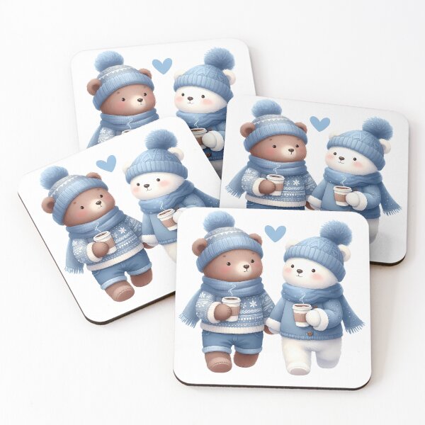 Item preview, A0508 Winter Bear Friends - Adorable Plush Companions for Kids, Gifts, and Seasonal Décor designed and sold by angieart68.