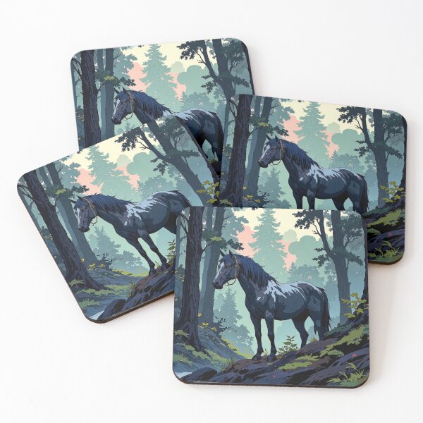 Item preview, Majestic stallion amidst enchanted forest designed and sold by MadeByHaresShop.