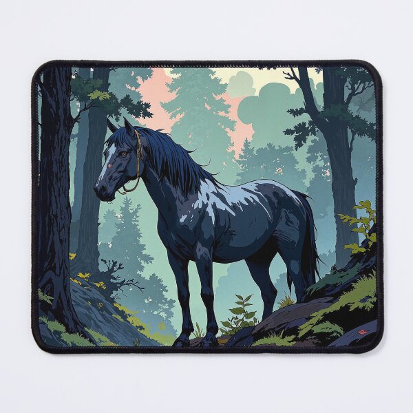 Item preview, Majestic stallion amidst enchanted forest designed and sold by MadeByHaresShop.
