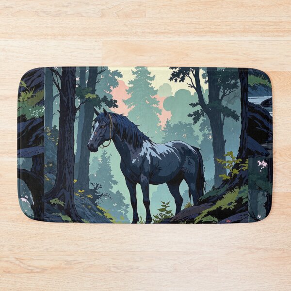 Item preview, Majestic stallion amidst enchanted forest designed and sold by MadeByHaresShop.