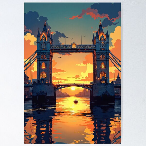 Item preview, Majestic sunset over tower bridge a glimpse into designed and sold by MadeByHaresShop.