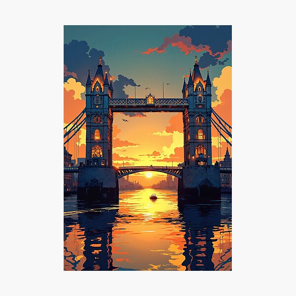 Item preview, Majestic sunset over tower bridge a glimpse into designed and sold by MadeByHaresShop.