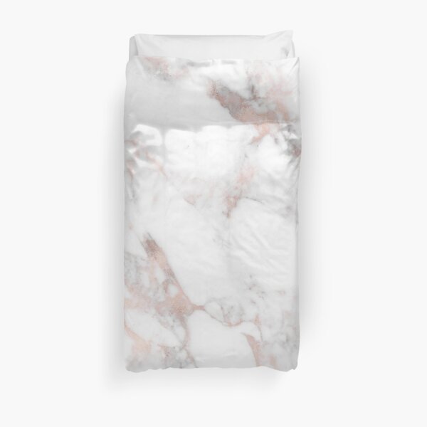 Luxury Rose-gold faux marble Duvet Cover