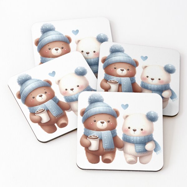 Item preview, A0508 Winter Bear Friends - Adorable Plush Companions for Kids, Gifts, and Seasonal Décor designed and sold by angieart68.